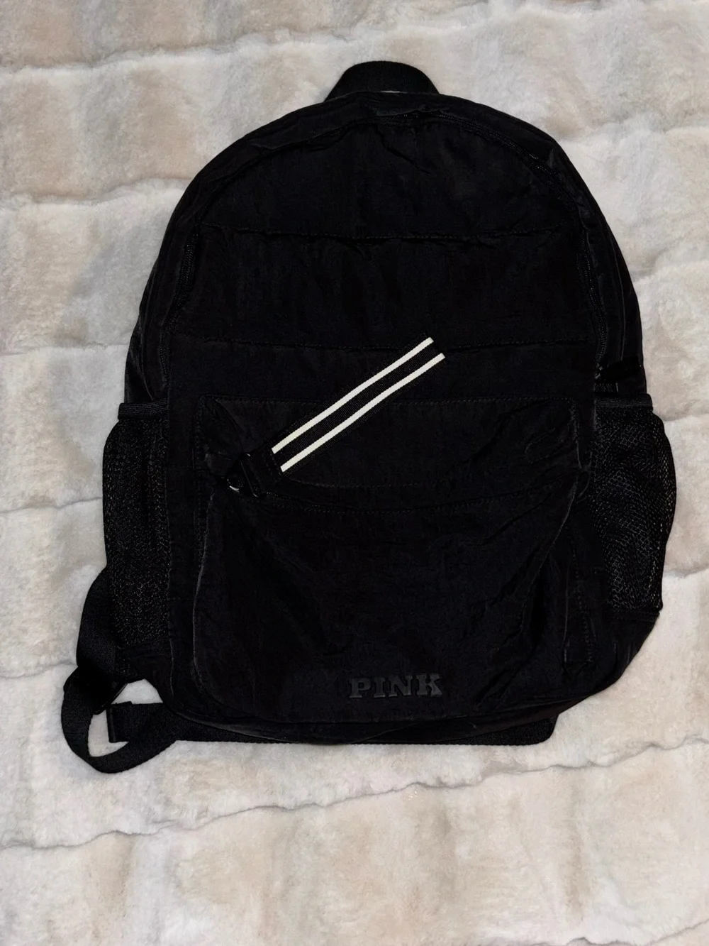PINK Victoria's Secret Black Men's Backpack with Reflective Stripes